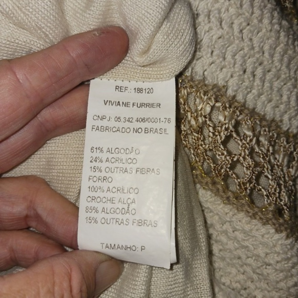 Viviane Furrier Boho Crochet Knit Maxi Dress‎ Metallic Striped Fringed Hem 10 - Picture 11 of 12